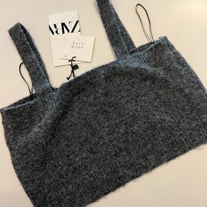 Zara Gray Knit Crop Top